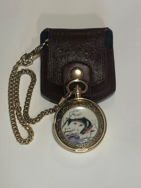 Limited Edition Franklin Mint Pocket Watch Rainbow Trout